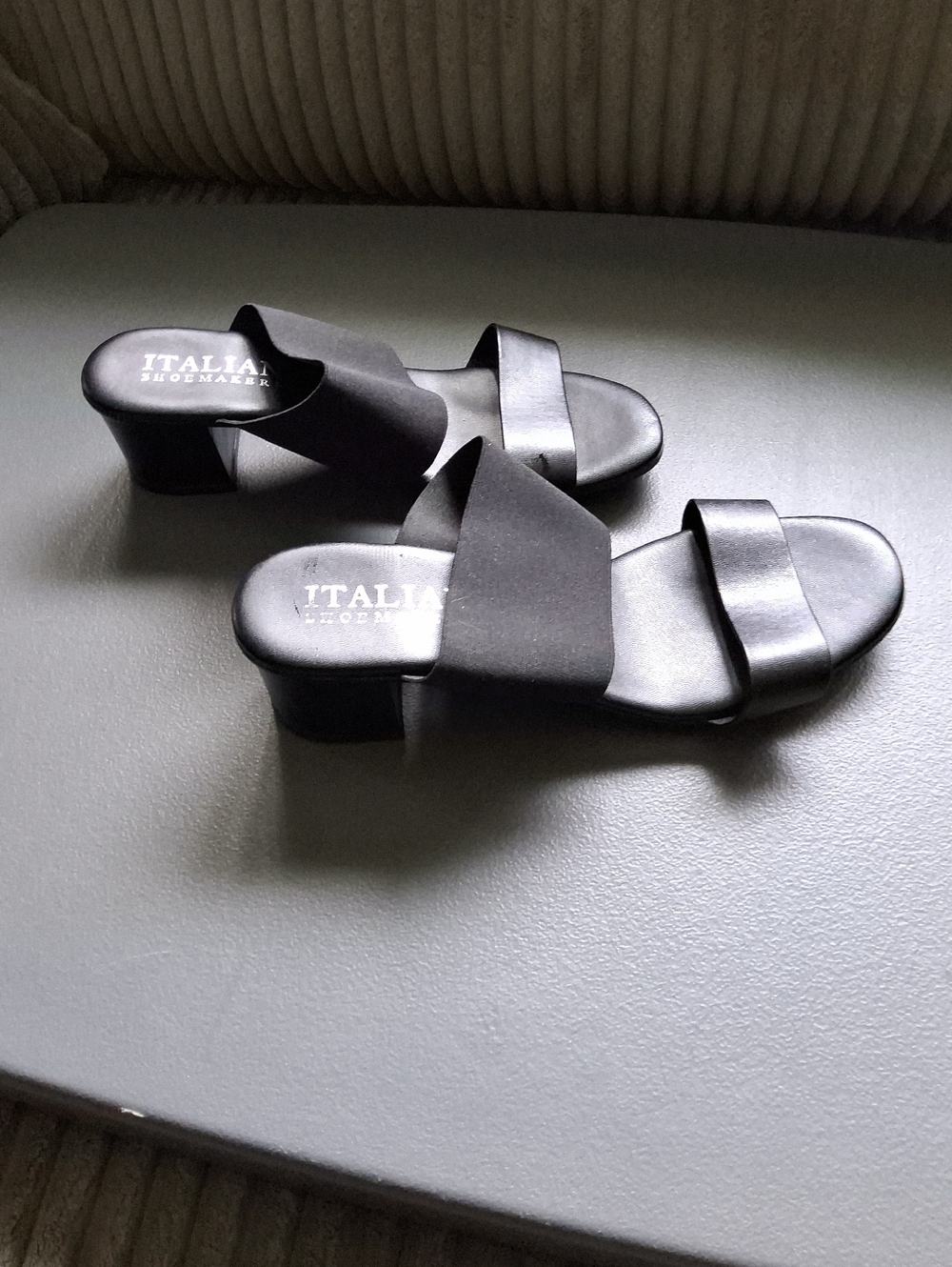 Italian Shoemakers Black Slip-On Mules with Block Heel